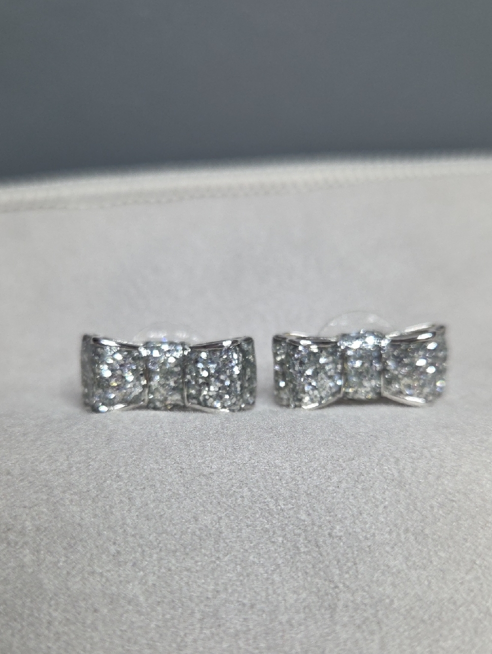 kate spade Silver Pavé Bow Stud Earrings